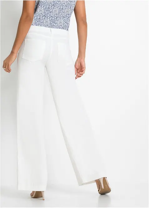 Pantalon palazzo l&eacute;ger en lin m&eacute;lang&eacute;, bonprix