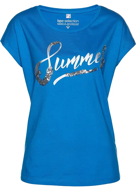 T-shirt avec inscription &agrave; sequins, bonprix