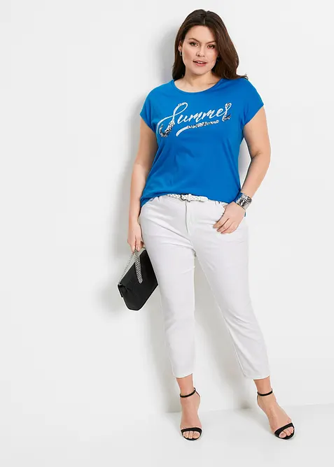 T-shirt avec inscription &agrave; sequins, bonprix