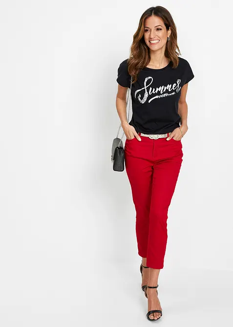 T-shirt avec inscription à sequins, bonprix