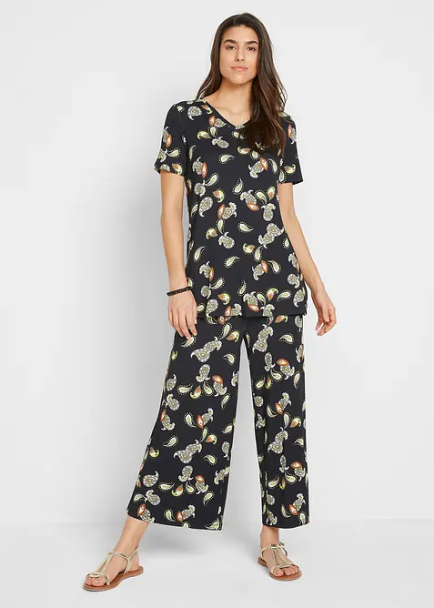 T-shirt et jupe-culotte en viscose fluide (ens. 2 pces), bonprix