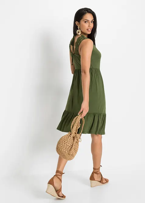 Robe en jersey avec dentelle, bonprix