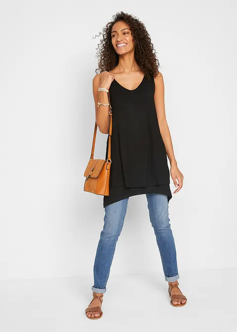 Top long double épaisseur en viscose extensible, bonprix