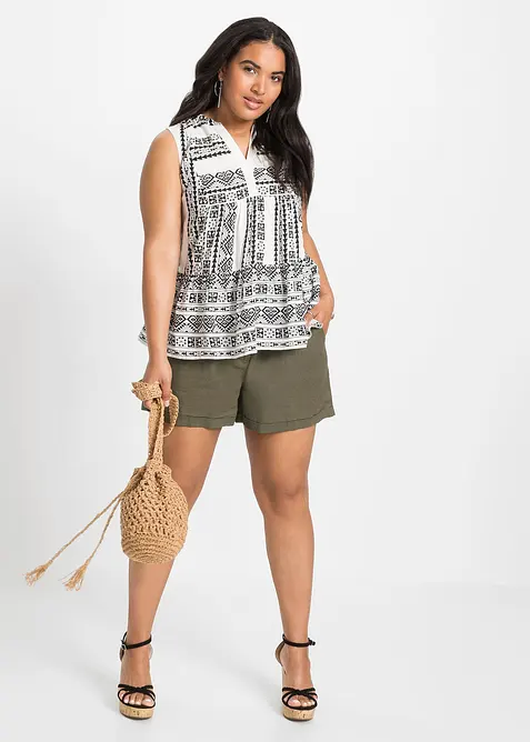 Blouse sans manches en viscose douce, bonprix