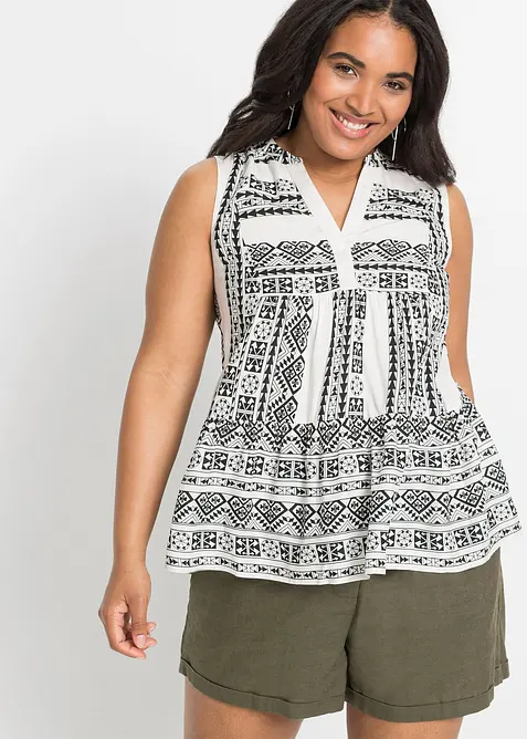 Blouse sans manches en viscose douce, bonprix