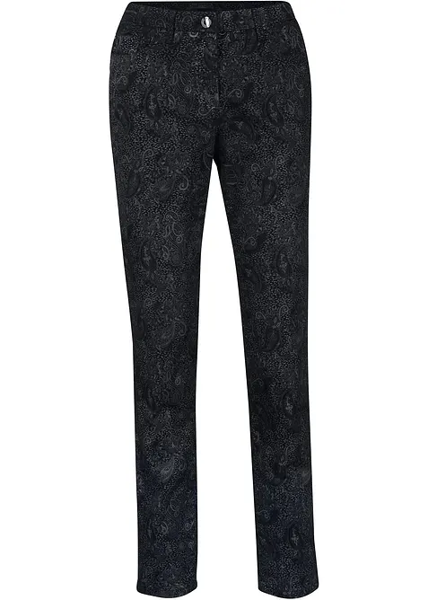 Pantalon en twill à imprimé raffiné, bonprix