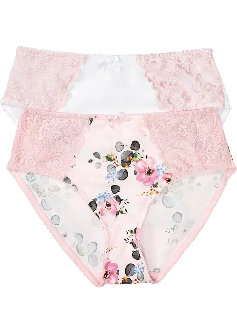 Lot de 2 slips Maxi avec dentelle, bonprix