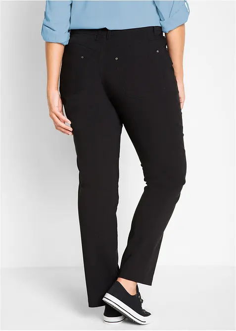 Pantalon droit extensible en bengaline, taille élastiquée, bonprix