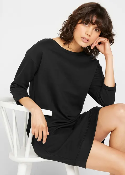 Robe sweat manches 3/4, intérieur gratté doux, bonprix