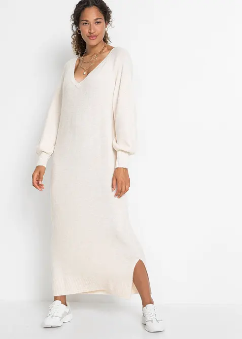 Robe midi oversize en maille, bonprix