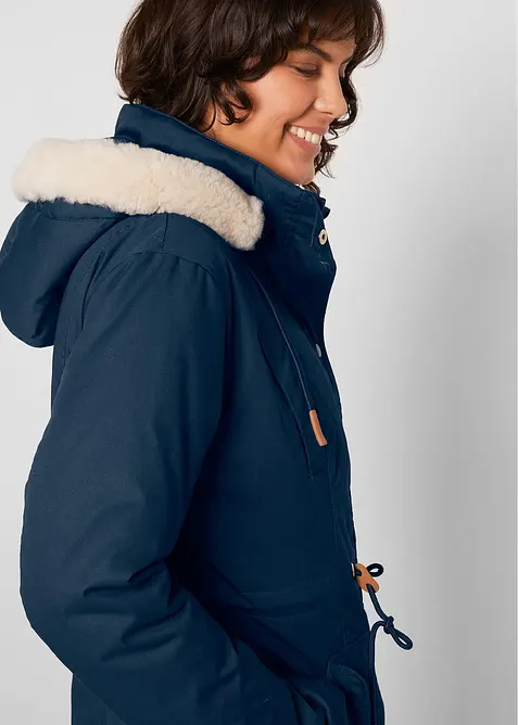 Parka rembourrée avec bordure sherpa, bonprix