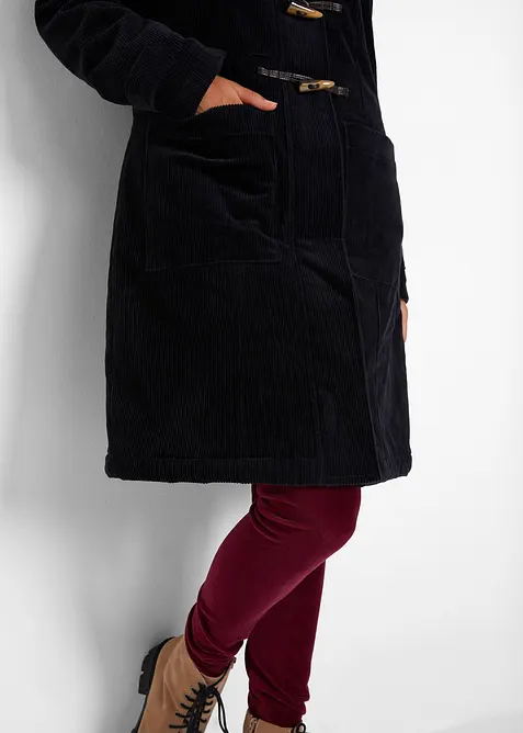 Duffle-coat en velours côtelé doublé, bonprix
