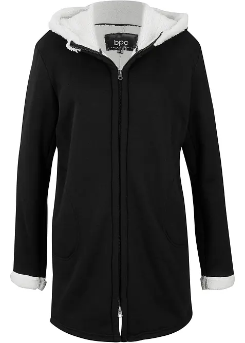 Sweat zippé à capuche avec polaire peluche, bonprix