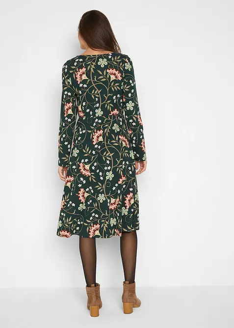 Robe midi en jersey de coton, style portefeuille, bonprix