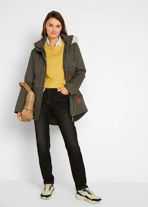 Parka rembourrée avec bordure sherpa, bonprix