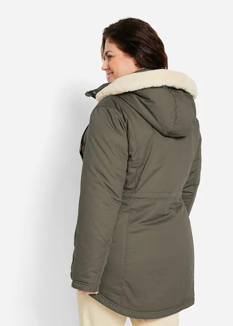 Parka rembourrée avec bordure sherpa, bonprix