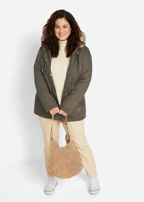 Parka rembourrée avec bordure sherpa, bonprix