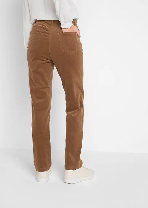 Pantalon droit en velours c&ocirc;tel&eacute; extensible, bonprix