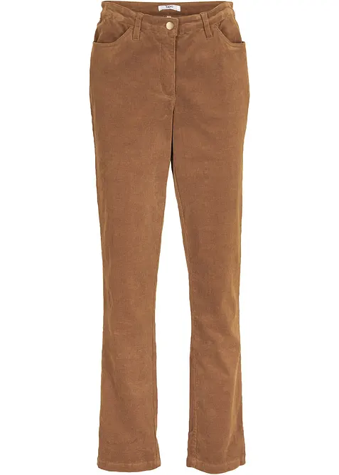 Pantalon droit en velours c&ocirc;tel&eacute; extensible, bonprix