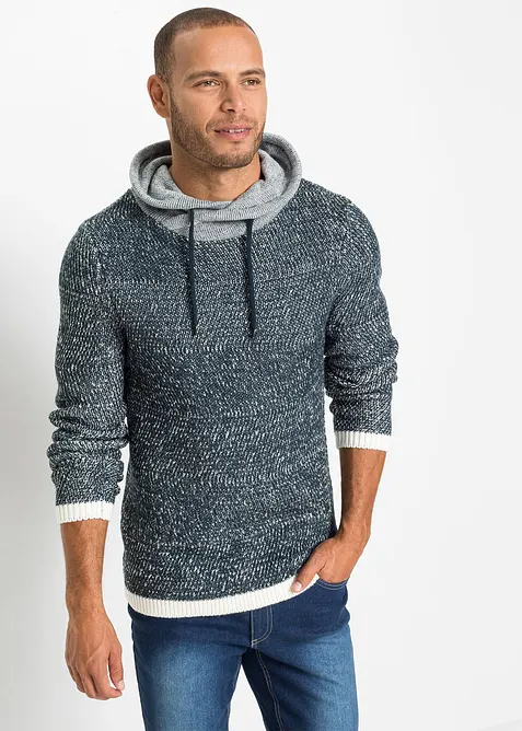 Pull à col châle et détails contrastants, bonprix