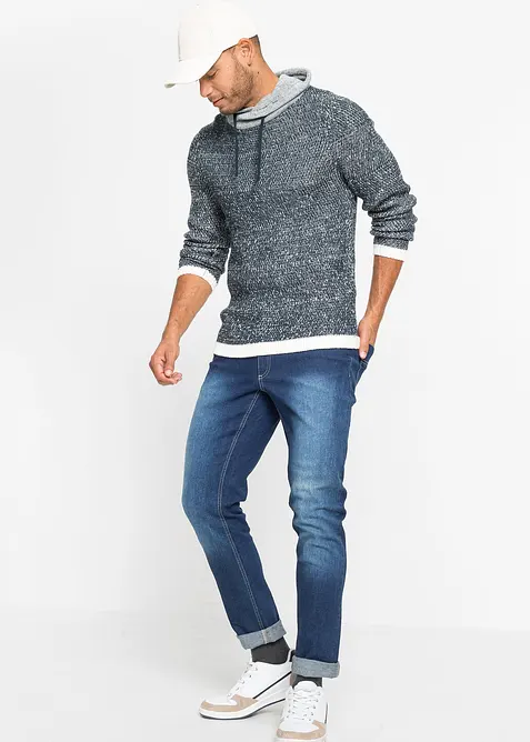 Pull à col châle et détails contrastants, bonprix