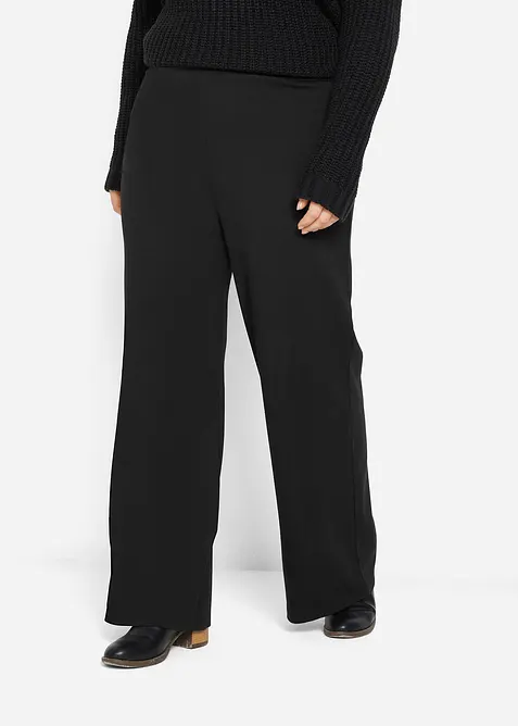 Pantalon large à taille élastiquée, viscose majoritaire, bonprix