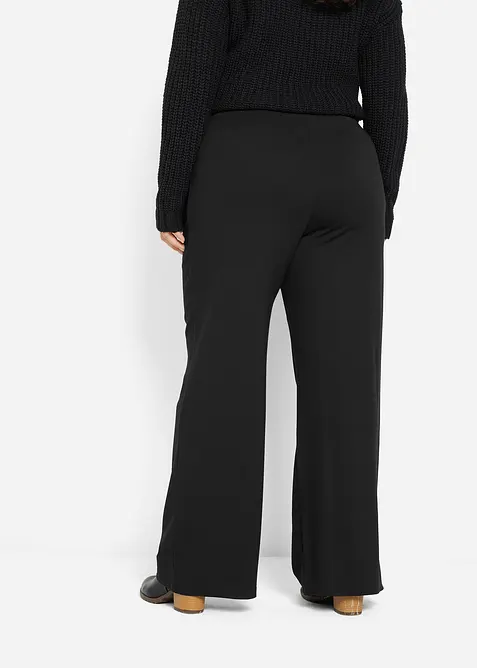 Pantalon large à taille élastiquée, viscose majoritaire, bonprix