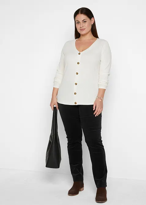 Pantalon slim en velours côtelé extensible, bonprix