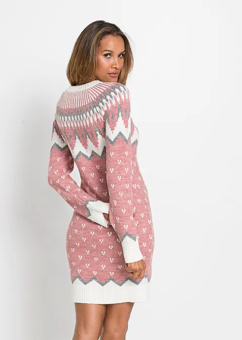 Robe en maille à motif norvégien, bonprix