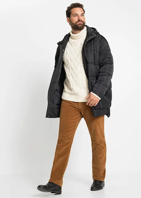 Pull col roul&eacute; en maille torsad&eacute;e, bonprix