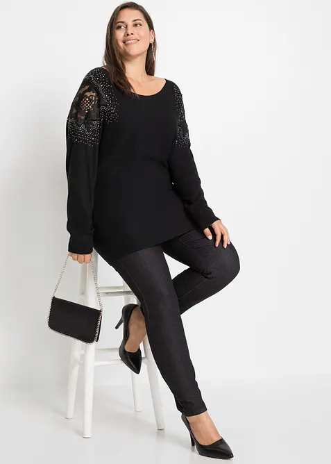 Pull en fine maille de viscose mélangée, bonprix