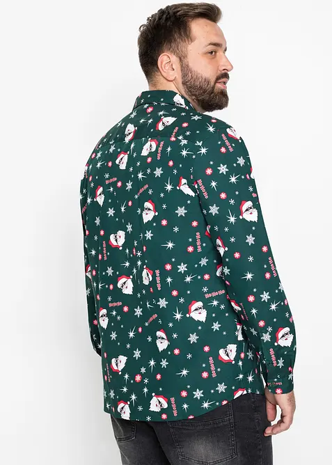 Chemise slim avec imprimé de Noël, 100% coton, bonprix