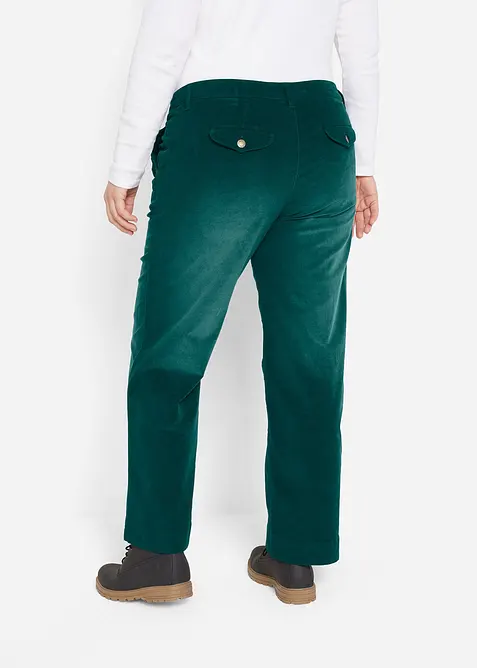 Pantalon large en velours côtelé extensible, bonprix