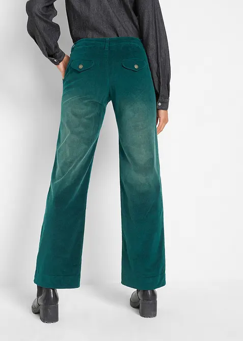 Pantalon large en velours côtelé extensible, bonprix