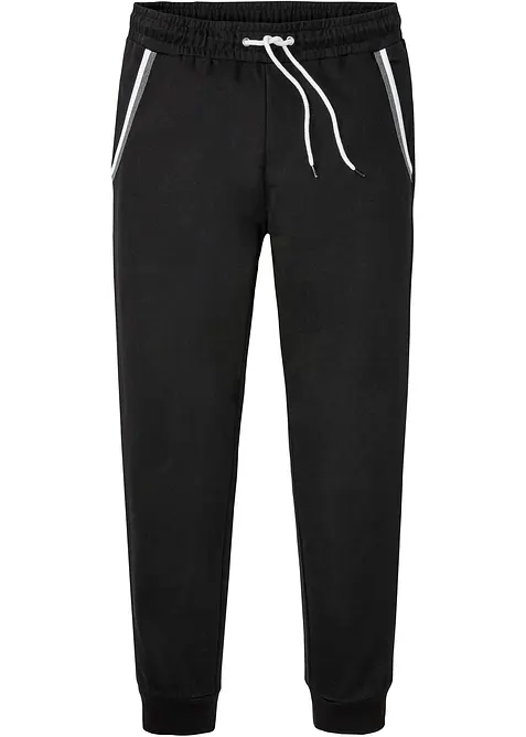 Pantalon de jogging à détails contrastants, 100% coton, bonprix