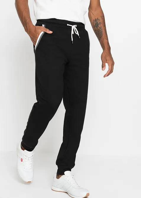Pantalon de jogging à détails contrastants, 100% coton, bonprix