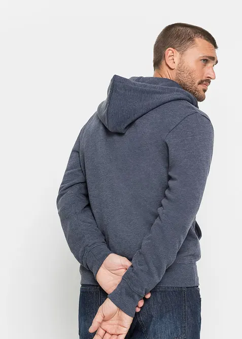Sweat zippé à capuche et détails enduits, bonprix