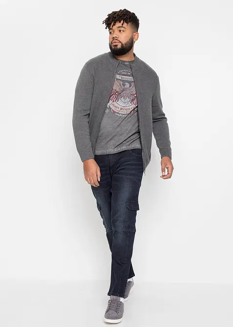 Jean slim extensible poches cargo, droit, bonprix