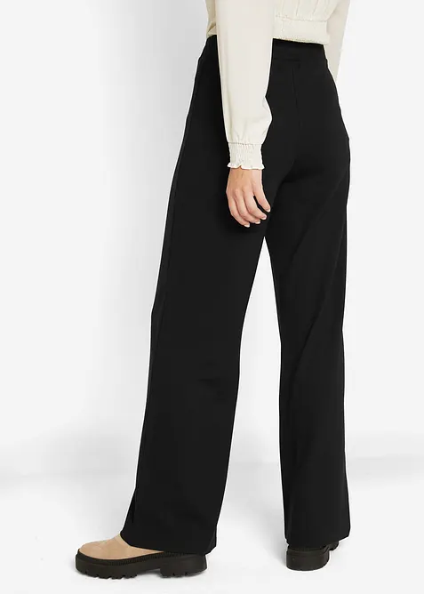 Pantalon large à taille élastiquée, viscose majoritaire, bonprix