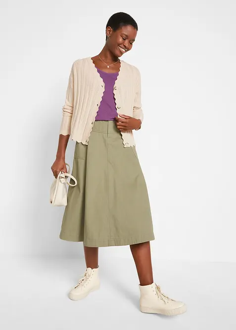 Gilet court en maille ajour&eacute;e, bonprix