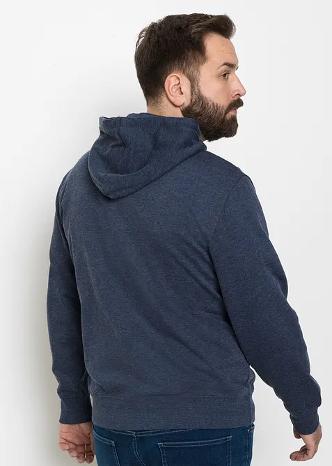 Sweat zippé à capuche et détails enduits, bonprix