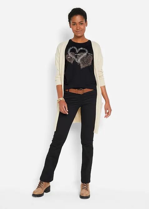 T-shirt coton à imprimé cœur, bonprix