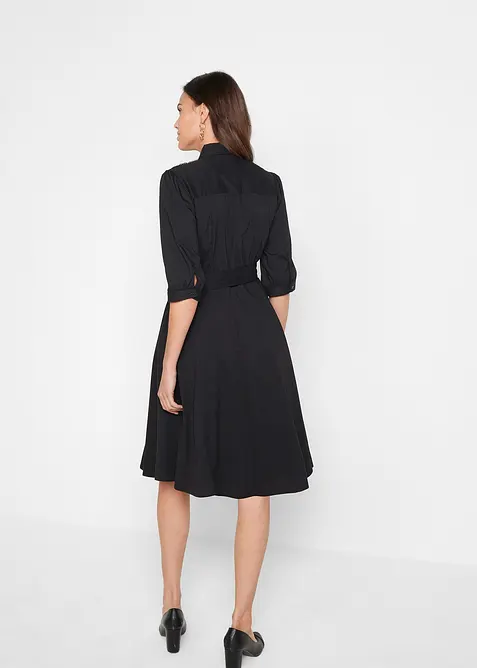 Robe-chemise avec dentelle et lien à nouer, bonprix