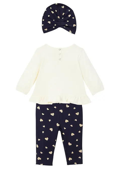 T-shirt + legging + bonnet b&eacute;b&eacute; (Ens. 3 pces.) coton, bonprix