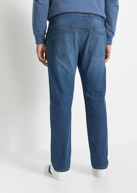 Jean jogger droit et léger à taille élastiquée, Regular, bonprix