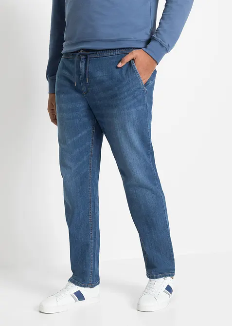 Jean jogger droit et léger à taille élastiquée, Regular, bonprix