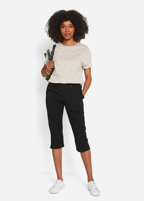 Pantalon corsaire avec lien à nouer, bonprix