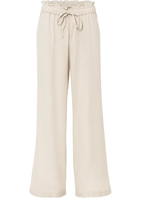 Pantalon Palazzo mélangé lin, bonprix