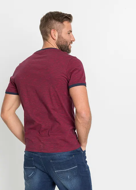 T-shirt en coton avec la&ccedil;age, bonprix