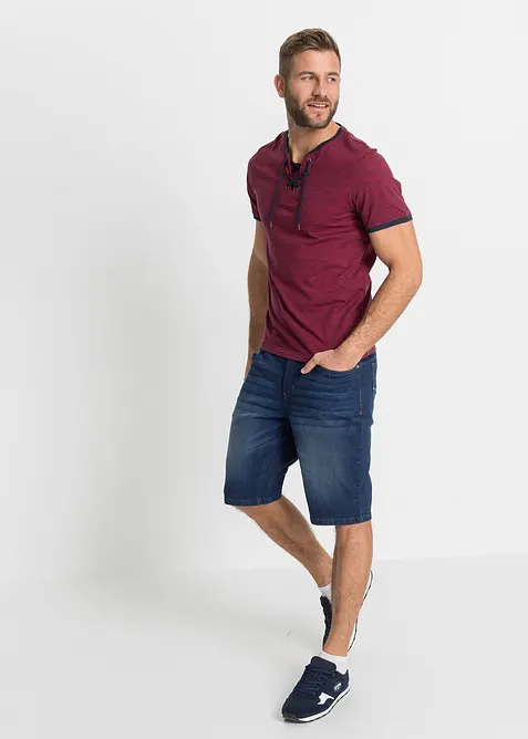 T-shirt en coton avec la&ccedil;age, bonprix